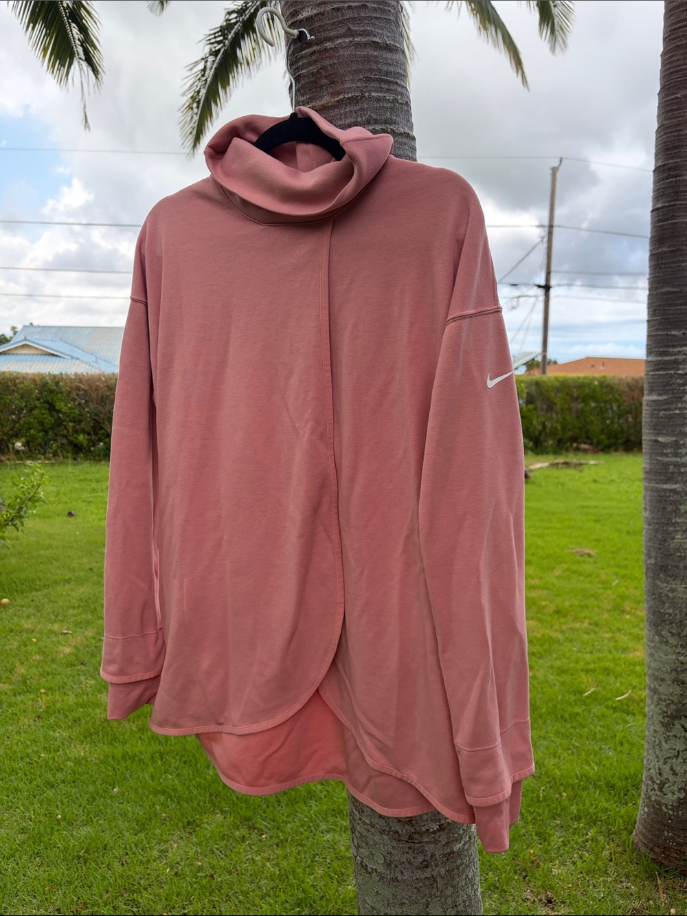 Nike Women's Rose Pink Cowl Neck Turtleneck Sweater
